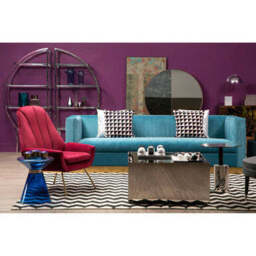 Billi Wine Velvet Lounge Chair - thumbnail 5