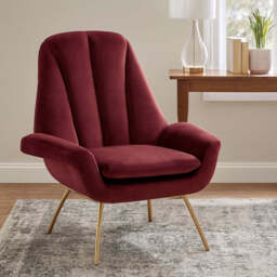 Billi Wine Velvet Lounge Chair - thumbnail 1