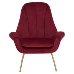 Billi Wine Velvet Lounge Chair - thumbnail 2