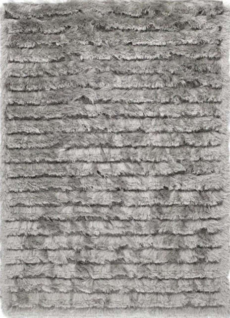 Carved Glamour Silver Grey Shaggy Rug - image 1