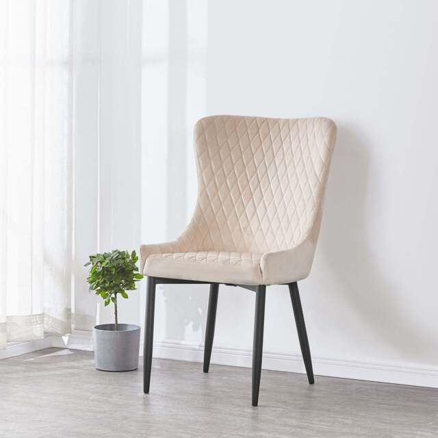 Barclay LUX velvet chair - Cream