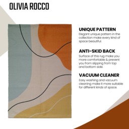 OLIVIA ROCCO Printed Rug Venus Design Modern Non Slip Soft Durable Floor Rug For Living - thumbnail 3