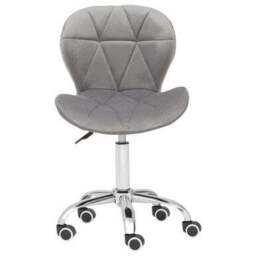 Franki Grey Velvet Quilted Home Office Chair - thumbnail 2