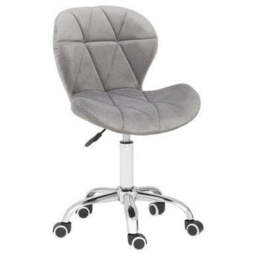 Franki Grey Velvet Quilted Home Office Chair - thumbnail 4