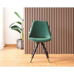 Sofia Velvet Dining Chair with Metal Legs - Retro Scandinavian Style - thumbnail 1