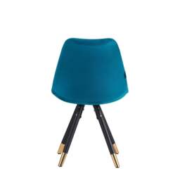 Sofia Velvet Dining Chair with Metal Legs - Retro Scandinavian Style - thumbnail 6