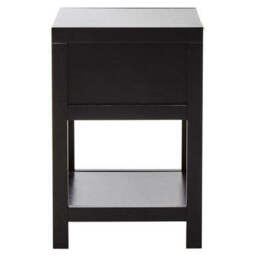 Black Wooden Bedside Table with Natural Rattan 1 Drawer, Sherman - thumbnail 6