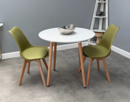 Jamie Lorenzo Halo Round Dining Set of 2 - Lime Green / Pack of 2 / White