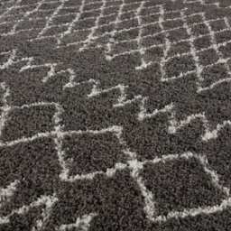 Moroccan Dark Grey Shaggy Rug - 940 - thumbnail 2