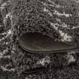 Moroccan Dark Grey Shaggy Rug - 940 - thumbnail 3