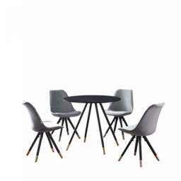 Sofia Dorchester LUX Dining Set - Light Grey / Black
