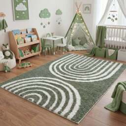 Moodi Shaggy Green Reverie Rug - thumbnail 2