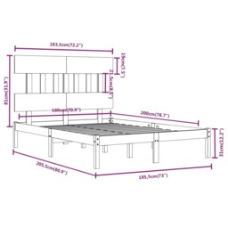 Bed Frame without Mattress 180x200 cm Super King Solid Wood - thumbnail 6