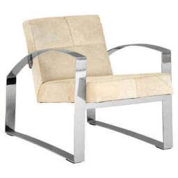 Kensington Townhouse Hairon Leather Chair With Steel Legs - thumbnail 4