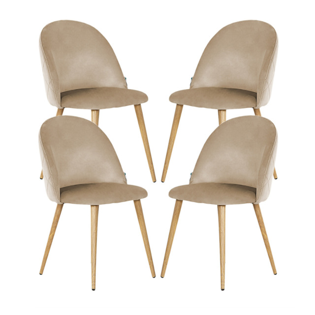 Lucia Velvet Dining Chair Or Dressing Table Chair - Beige / Set of 4