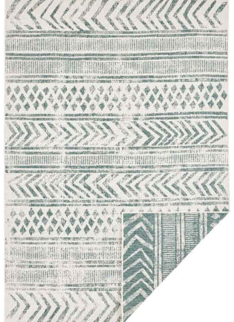 Indoor-Outdoor Reversible Geometric Green Rug - 240X340 cm