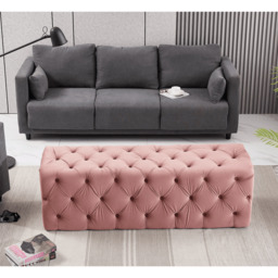 Melia Velvet Ottoman Bench - thumbnail 3