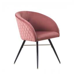 Vittorio LUX Velvet Dining Chair with Metal Legs - Perfect for Dining Room Living Room - Pink / Single