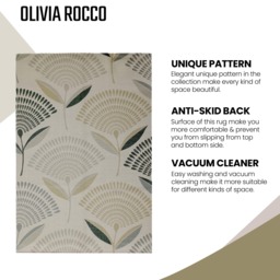 OLIVIA ROCCO Printed Rug Linnea Design Non Slip Soft Durable Floor Rug For Living Room - thumbnail 3