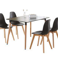 Rico Halo Dining Set with Black Table and 4 Black Chairs - thumbnail 2