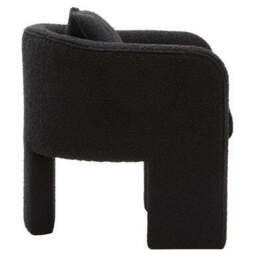 Ozzero Black Boucle Fabric Curved Armchair - thumbnail 6