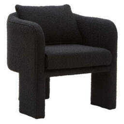 Ozzero Black Boucle Fabric Curved Armchair - thumbnail 5