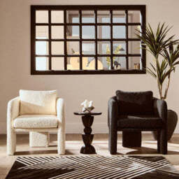 Ozzero Black Boucle Fabric Curved Armchair - thumbnail 3