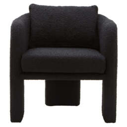 Ozzero Black Boucle Fabric Curved Armchair - thumbnail 2