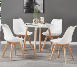 Jamie Halo Round Dining Table Set with 4 Chairs - thumbnail 1