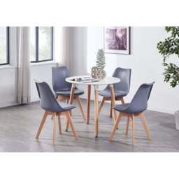 Jamie Halo Round Dining Table Set with 4 Chairs - thumbnail 2