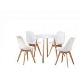 Jamie Halo Round Dining Table Set with 4 Chairs - thumbnail 3