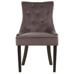 Daxton Dark Grey Velvet Button Tufted Dining Chair - thumbnail 2