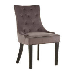 Daxton Dark Grey Velvet Button Tufted Dining Chair - thumbnail 4