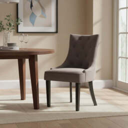 Daxton Dark Grey Velvet Button Tufted Dining Chair - thumbnail 3