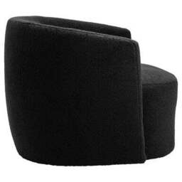 Montreal Black Boucle Effect Curved Lounge Chair With Swivel Base - thumbnail 4
