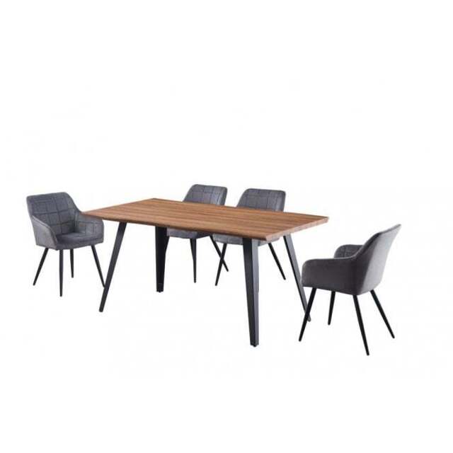 Camden Rocco LUX Dining Set - Dark Grey / Oak