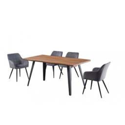 Camden Rocco LUX Dining Set - Dark Grey / Oak