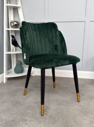 Milano Velvet Dining Chair - Green - thumbnail 1