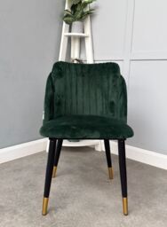 Milano Velvet Dining Chair - Green - thumbnail 2