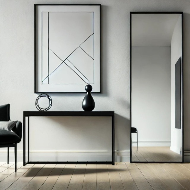 Takara - Full Length Black Metal Rectangle Mirror - 160cm x 60cm - image 1