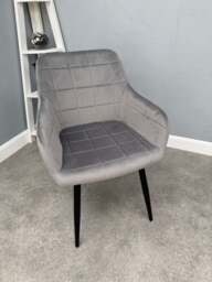 Camden Velvet Chair - Light Grey - thumbnail 1