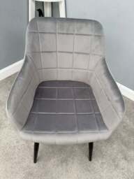 Camden Velvet Chair - Light Grey - thumbnail 4