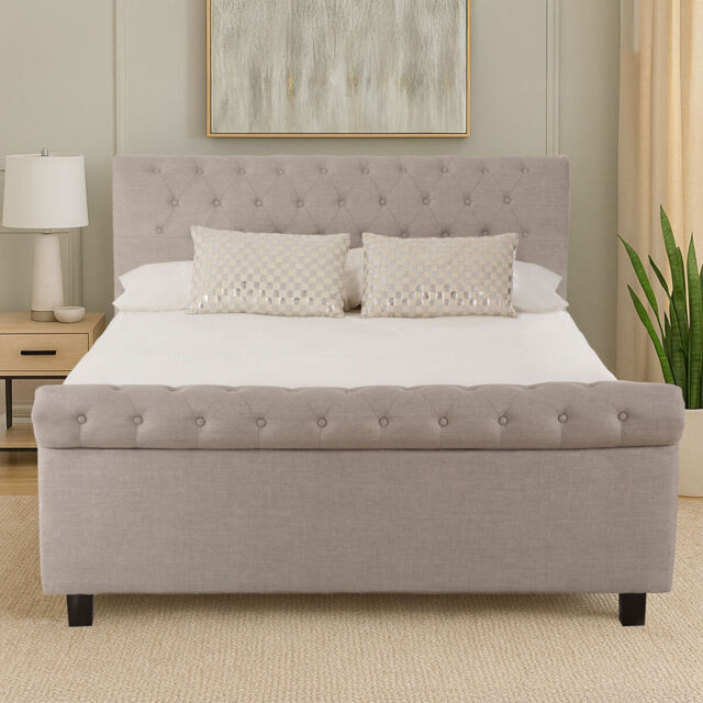 Light Grey Ottoman King Bed - Orlando - image 1