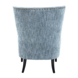Welham Blue Fabric Wingback Lounge Chair with Wooden Legs - thumbnail 6