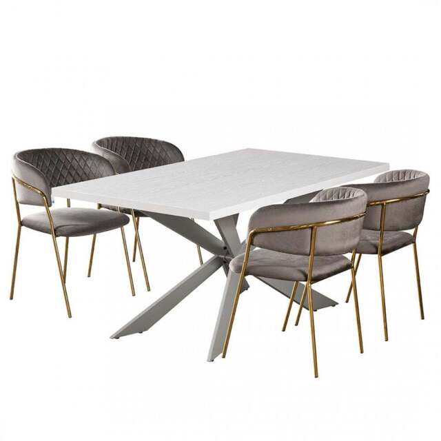 Atarah Duke LUX Dining Set - Grey / Set of 4