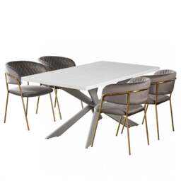 Atarah Duke LUX Dining Set - Grey / Set of 4