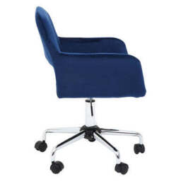 Brent Navy Velvet And Chrome Base Home Office Chair - thumbnail 4