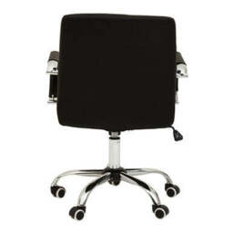 Brent Black Leather Effect Home Office Chair with Chrome Finish Arms and Base - thumbnail 6