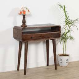 Franklin Dark Mango Wood Console Table with 2 Drawers - thumbnail 2