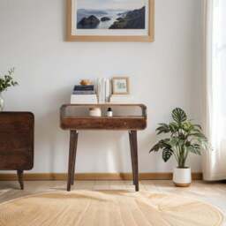 Franklin Dark Mango Wood Console Table with 2 Drawers - thumbnail 1
